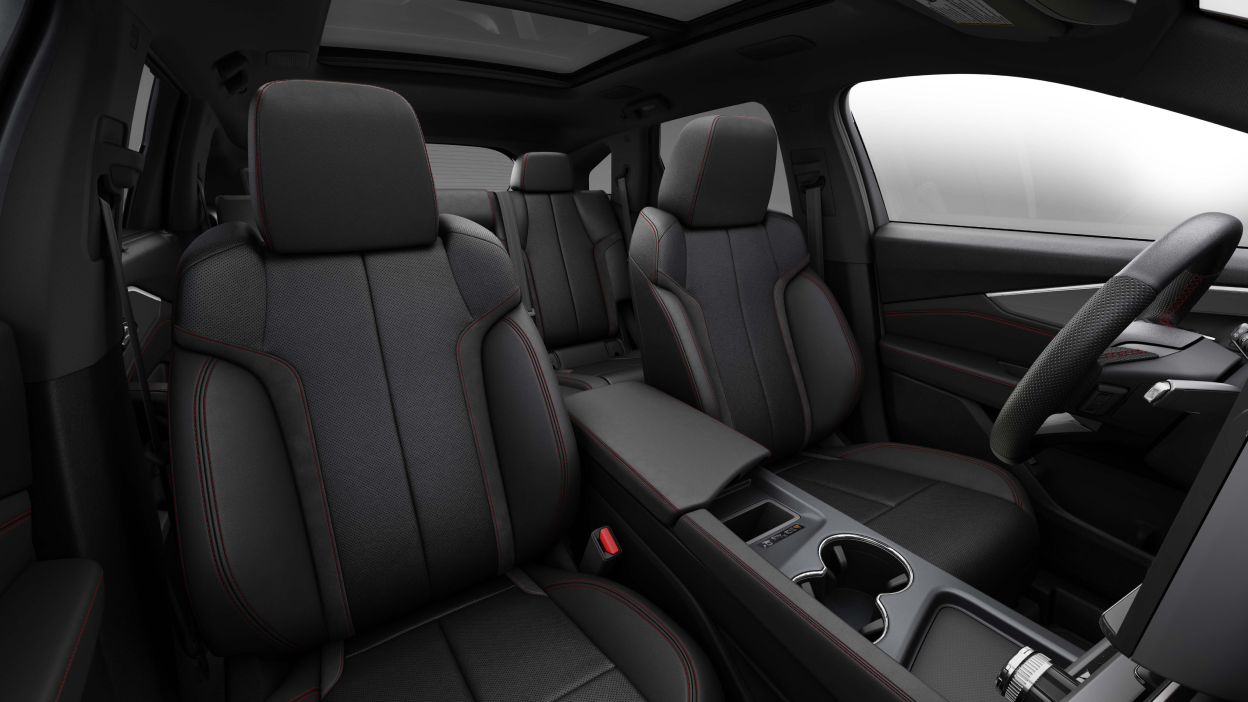 Interior view of front seats in ZDX.